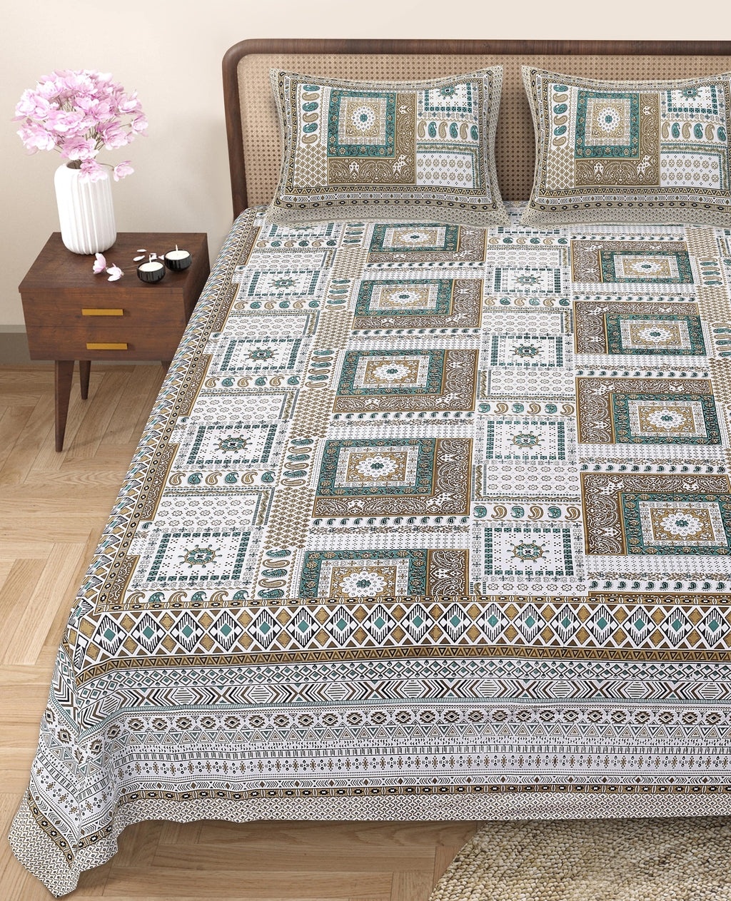 Enhance Your Home with Rang Mahal Viscose Double Bedsheet – 90x108 Inches with 2 Pillow Covers