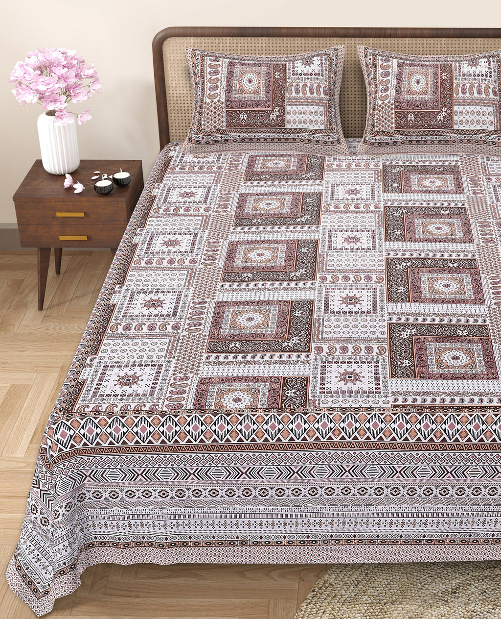 Enhance Your Home with Rang Mahal Viscose Double Bedsheet – 90x108 Inches with 2 Pillow Covers