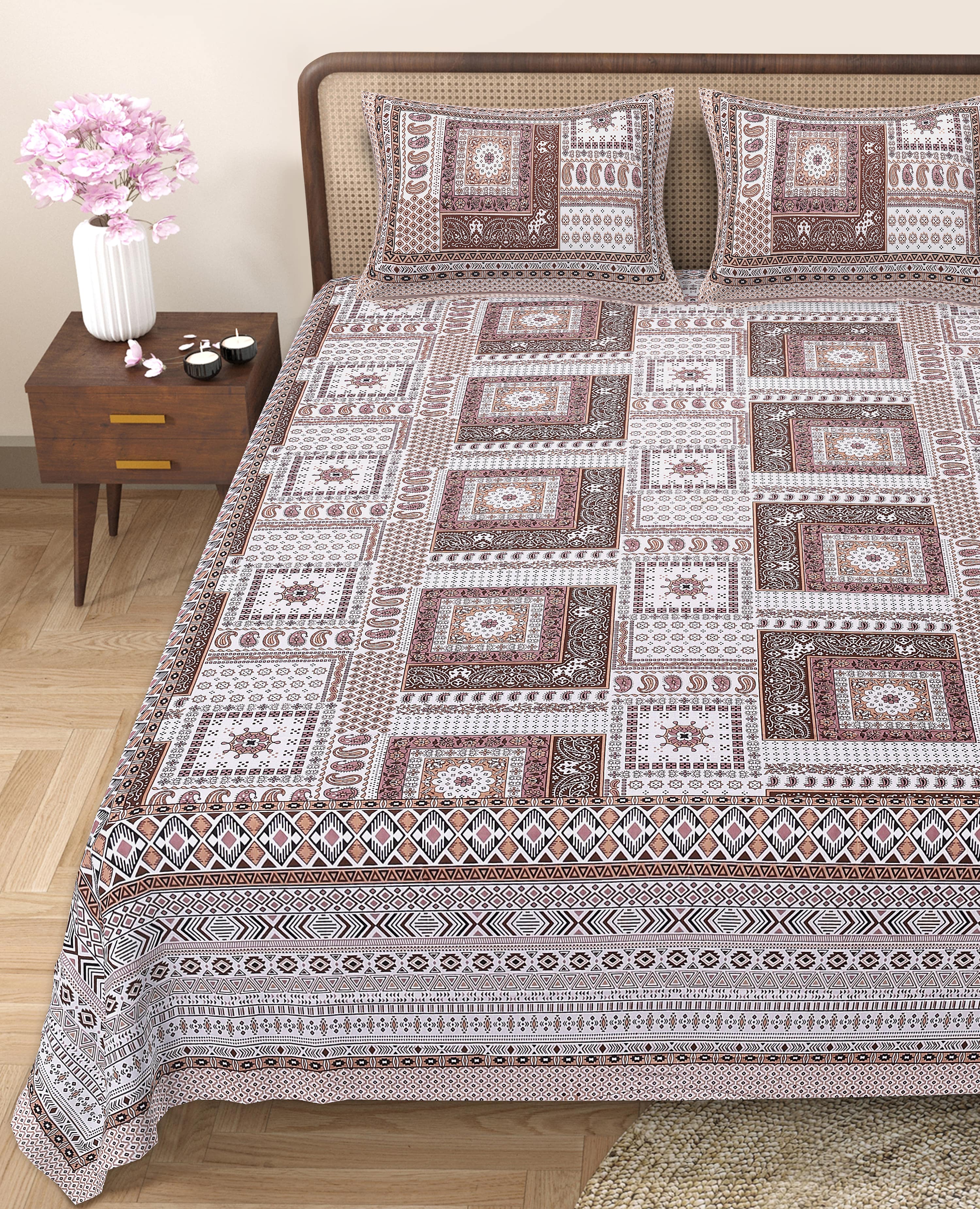 Enhance Your Home with Rang Mahal Viscose Double Bedsheet – 90x108 Inches with 2 Pillow Covers