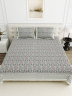 Viscose Bindaas Collection 95x108 Double Bedsheet with Traditional Paisley Motifs