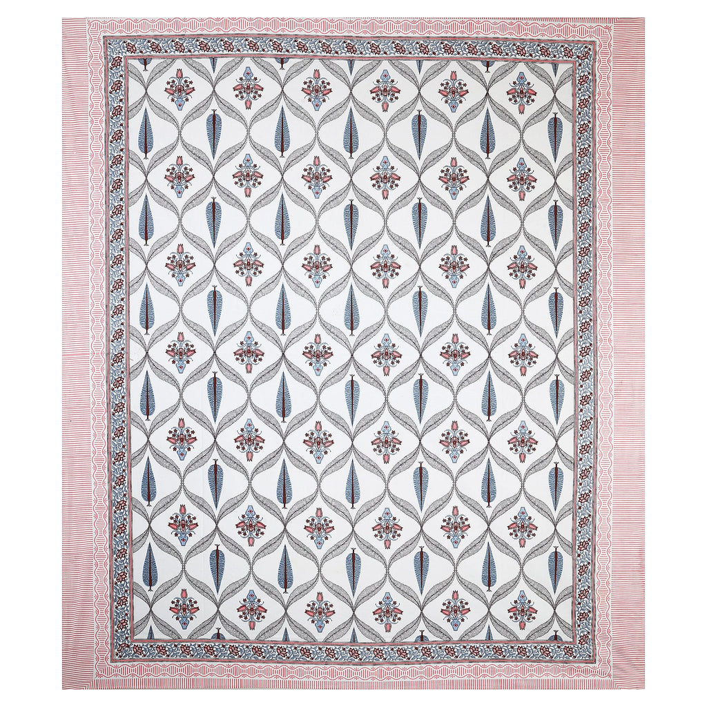 95x108 Viscose Hungama Collection Double Bedsheet with Geometric Floral Patterns & Matching Pillow Covers