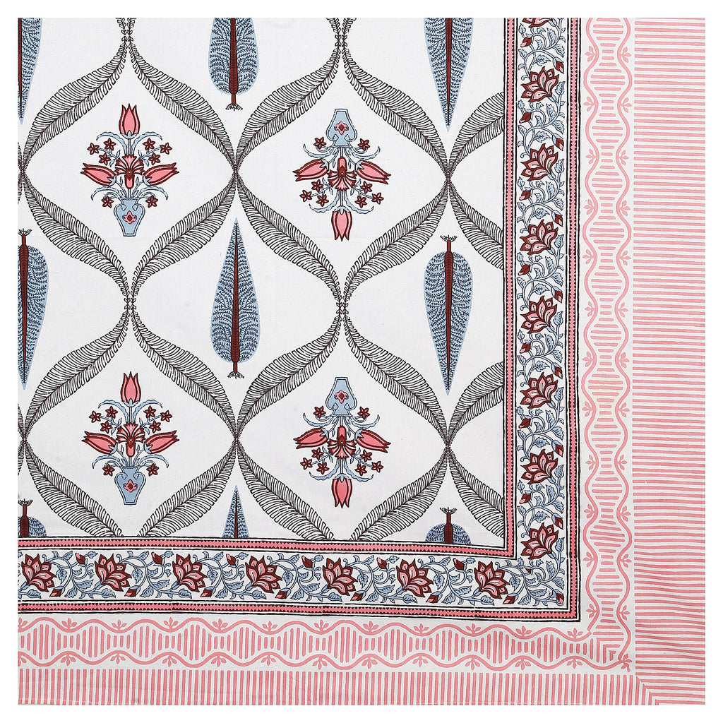 95x108 Viscose Hungama Collection Double Bedsheet with Geometric Floral Patterns & Matching Pillow Covers
