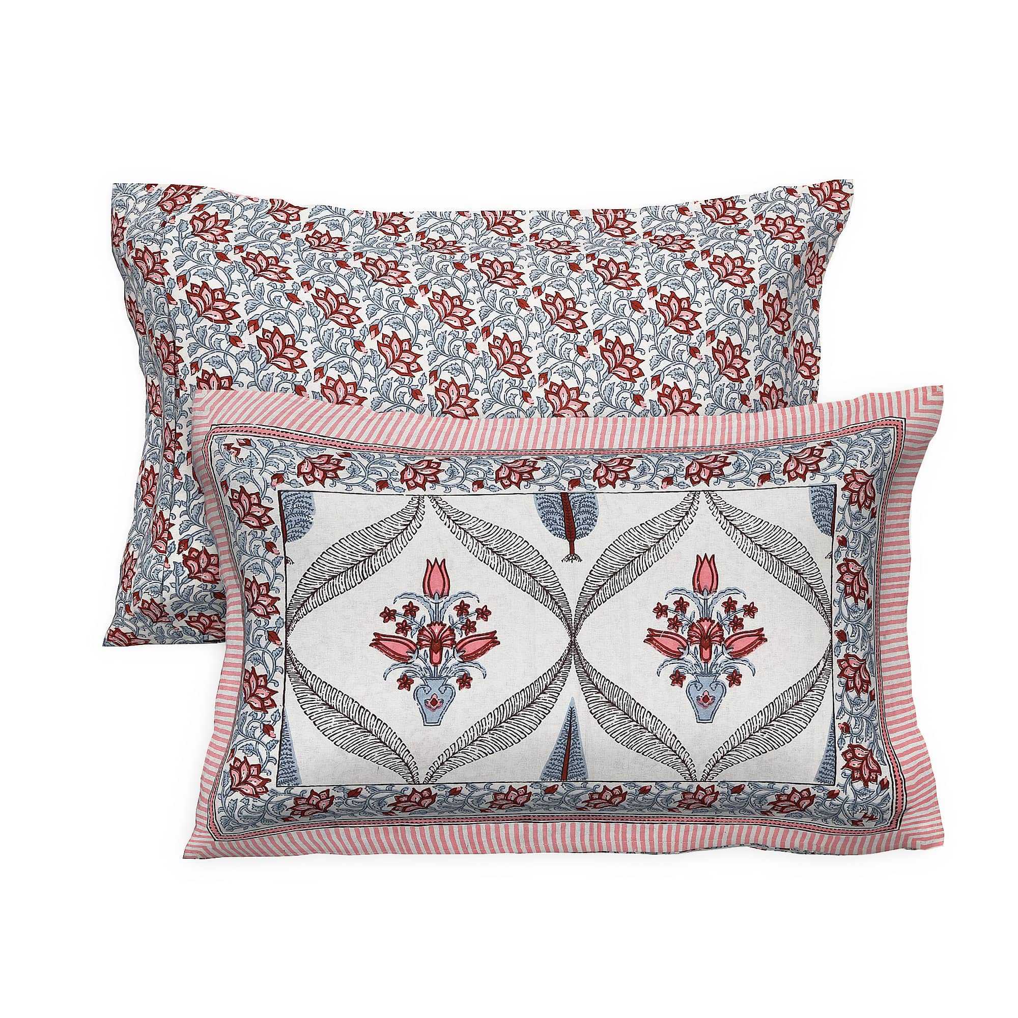 95x108 Viscose Hungama Collection Double Bedsheet with Geometric Floral Patterns & Matching Pillow Covers