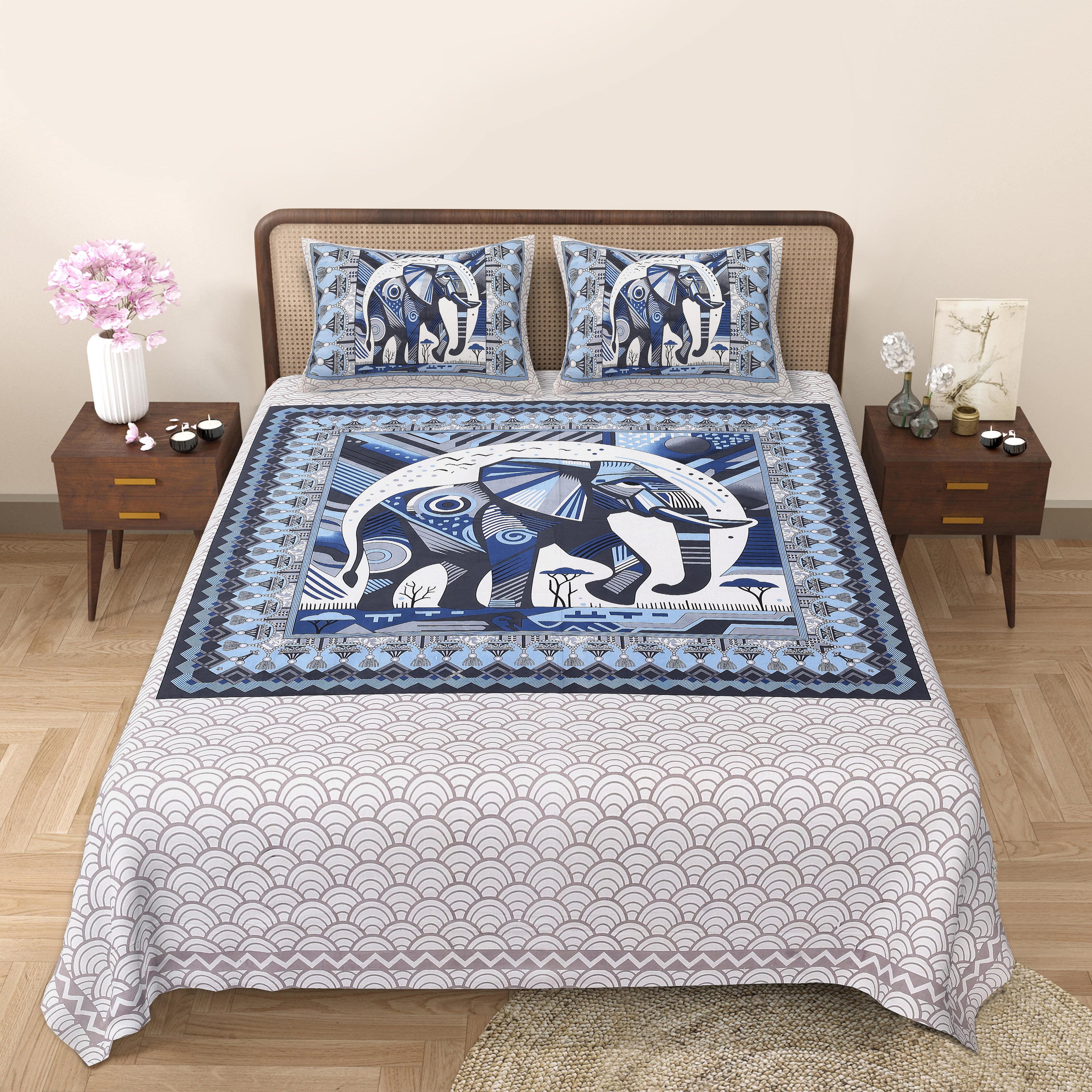 Make a Bold Statement with Rang Mahal Viscose Double Bedsheet – 90x108 Inches with 2 Pillow Covers
