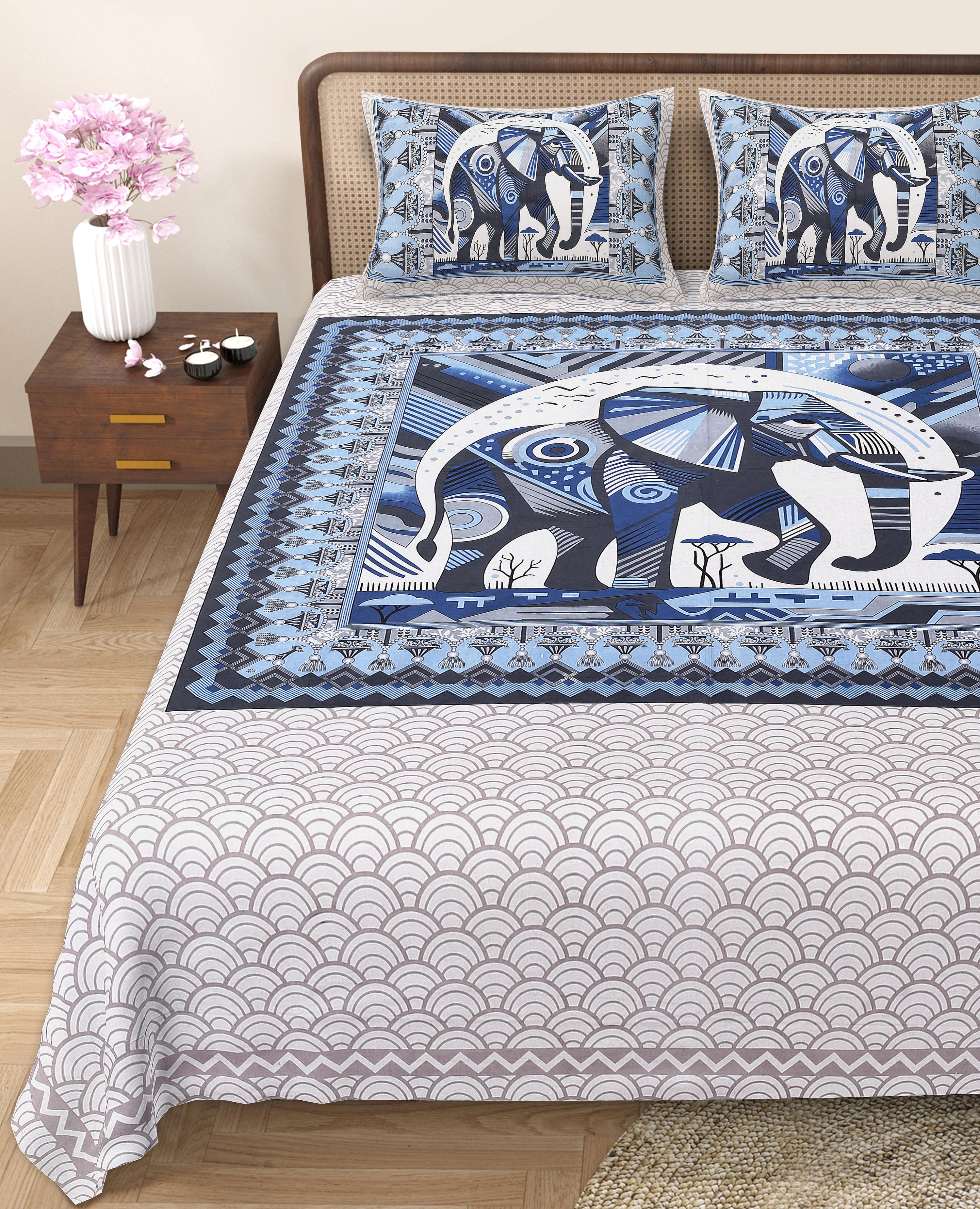 Make a Bold Statement with Rang Mahal Viscose Double Bedsheet – 90x108 Inches with 2 Pillow Covers