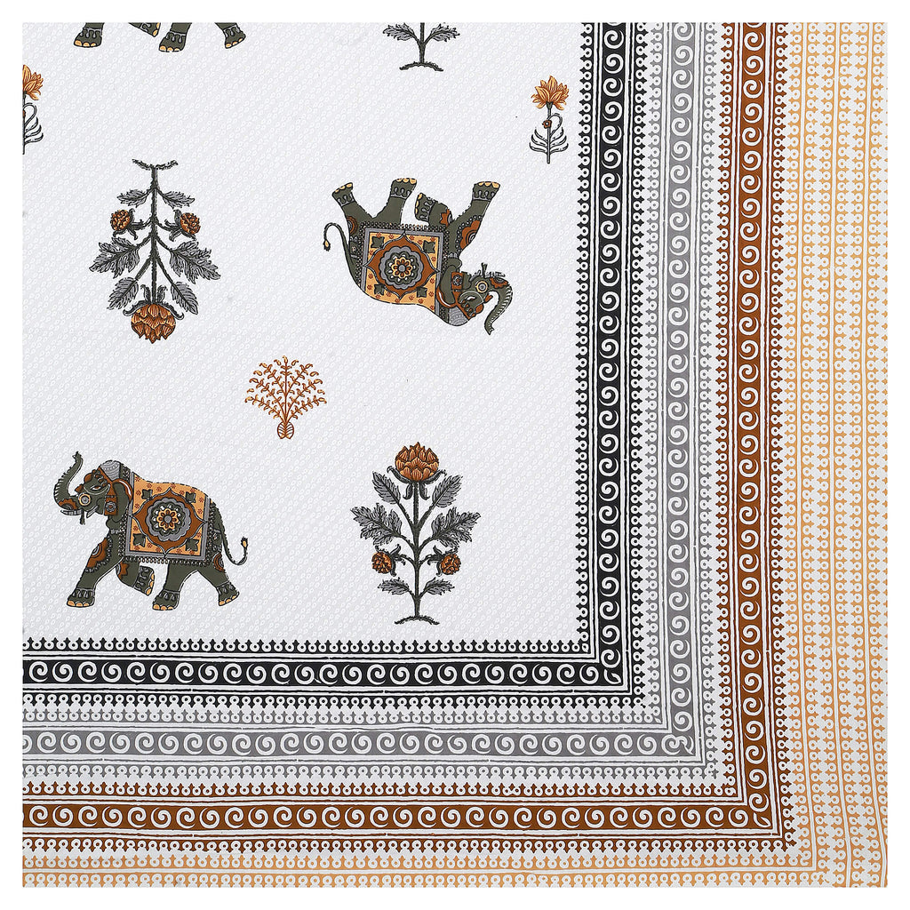 95x108 Viscose Hungama Collection Double Bedsheet with Palm & Floral Design and Pillow Covers