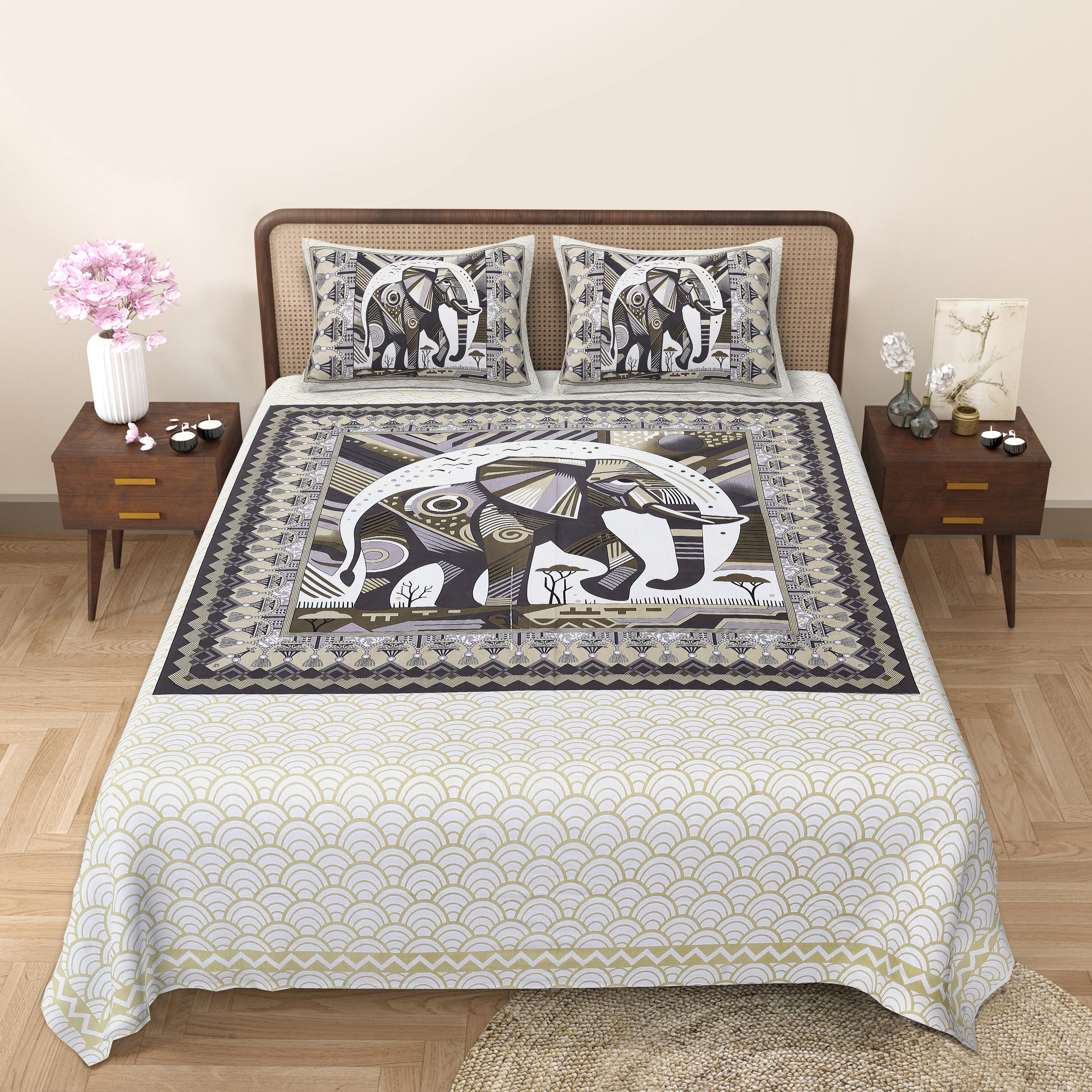 Make a Bold Statement with Rang Mahal Viscose Double Bedsheet – 90x108 Inches with 2 Pillow Covers