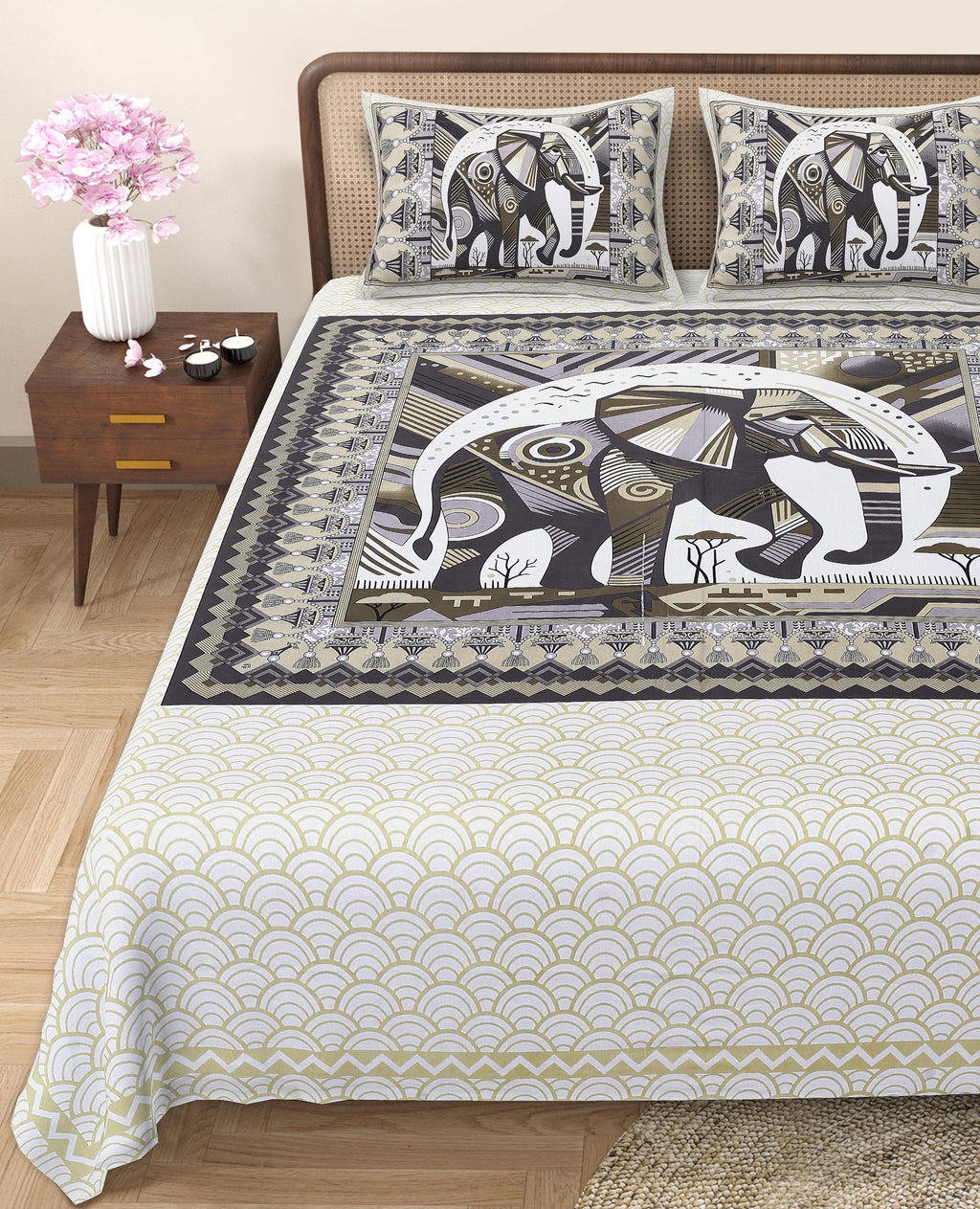 Make a Bold Statement with Rang Mahal Viscose Double Bedsheet – 90x108 Inches with 2 Pillow Covers