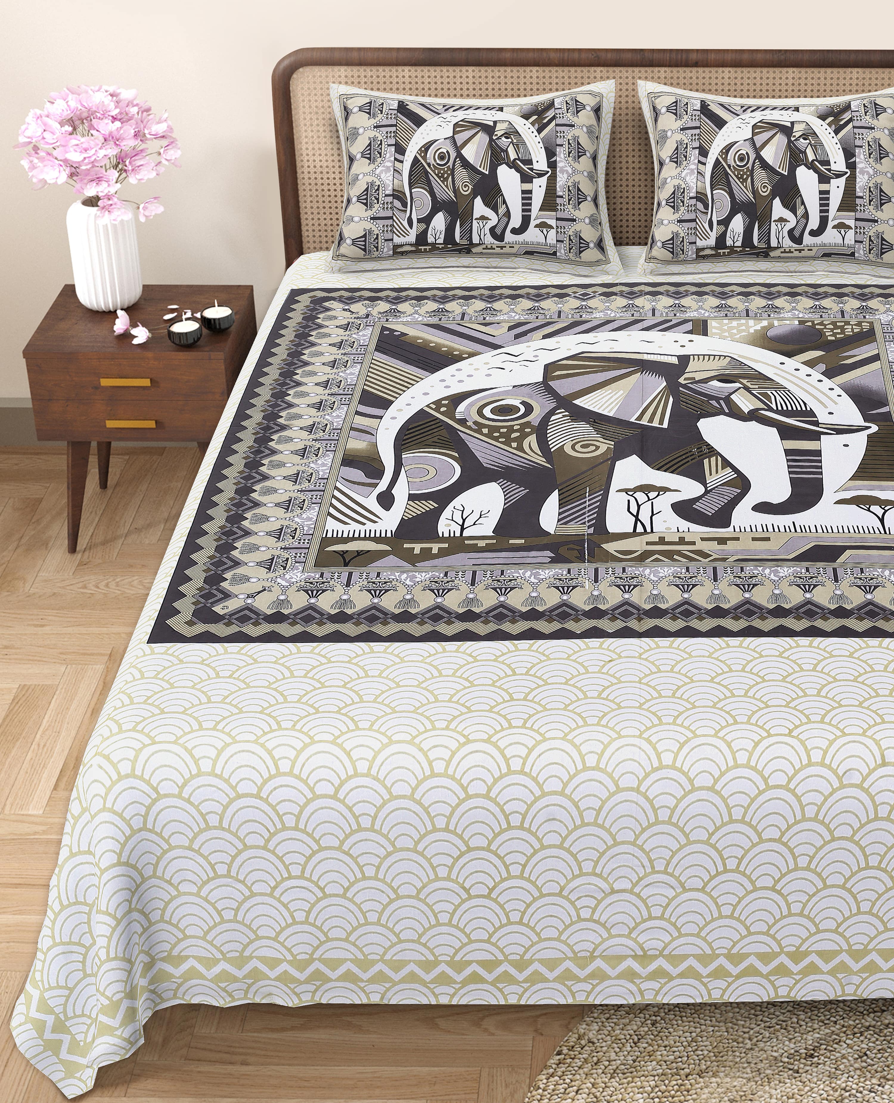 Make a Bold Statement with Rang Mahal Viscose Double Bedsheet – 90x108 Inches with 2 Pillow Covers