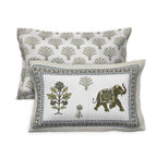 95x108 Viscose Hungama Collection Double Bedsheet with Elephant & Floral Motifs and Pillow Covers