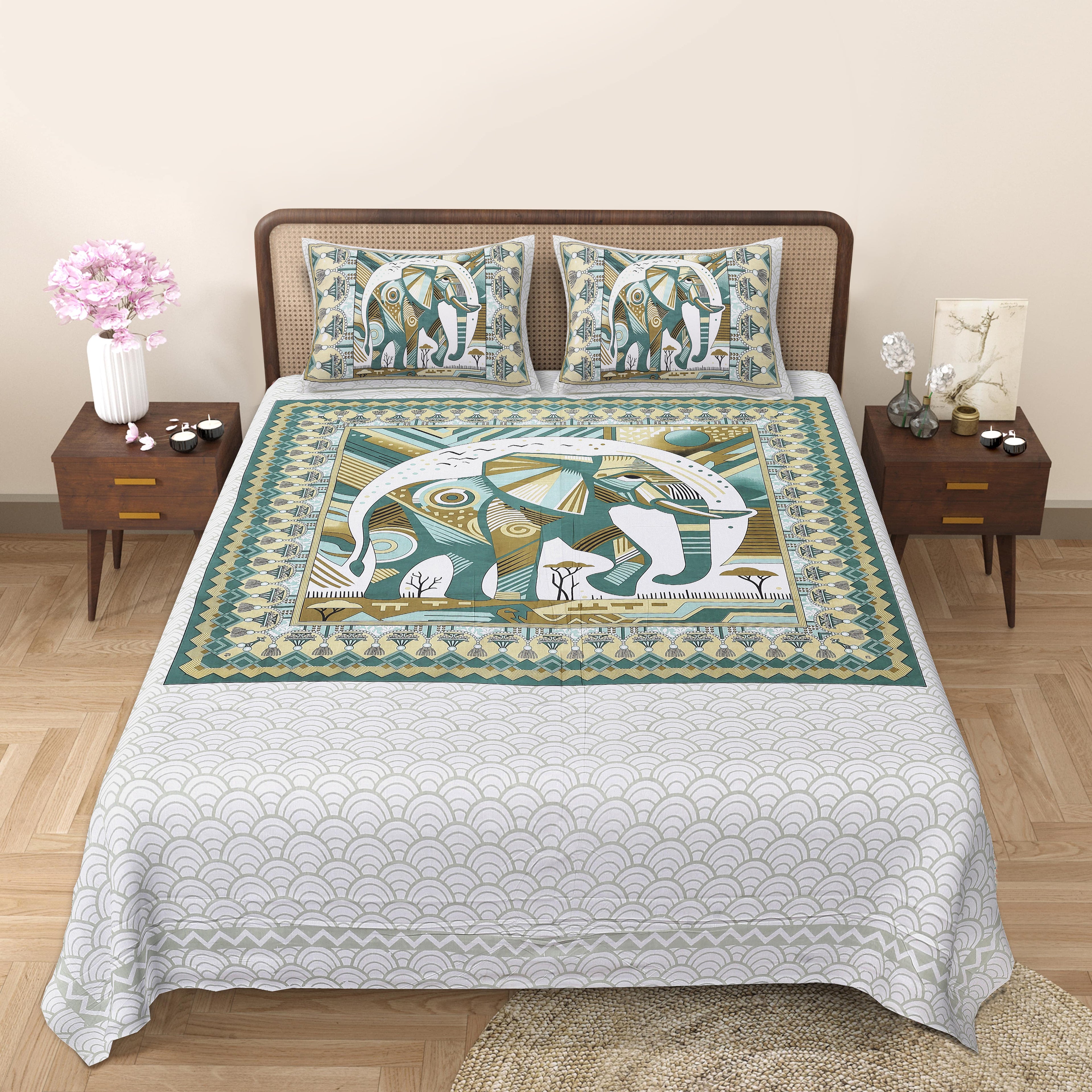 Make a Bold Statement with Rang Mahal Viscose Double Bedsheet – 90x108 Inches with 2 Pillow Covers