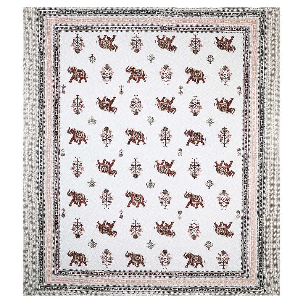 95x108 Viscose Hungama Collection Double Bedsheet with Palm & Floral Design and Pillow Covers