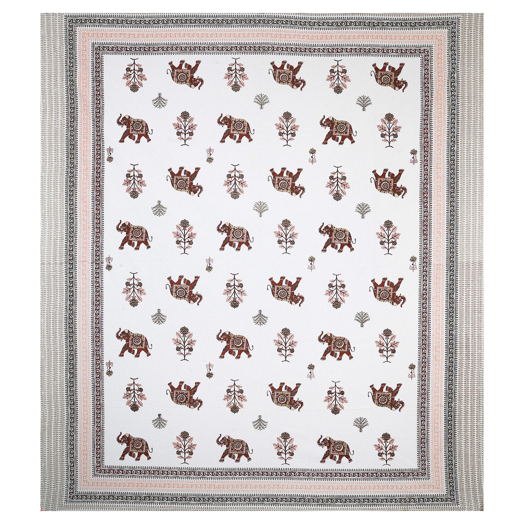 95x108 Viscose Hungama Collection Double Bedsheet with Palm & Floral Design and Pillow Covers