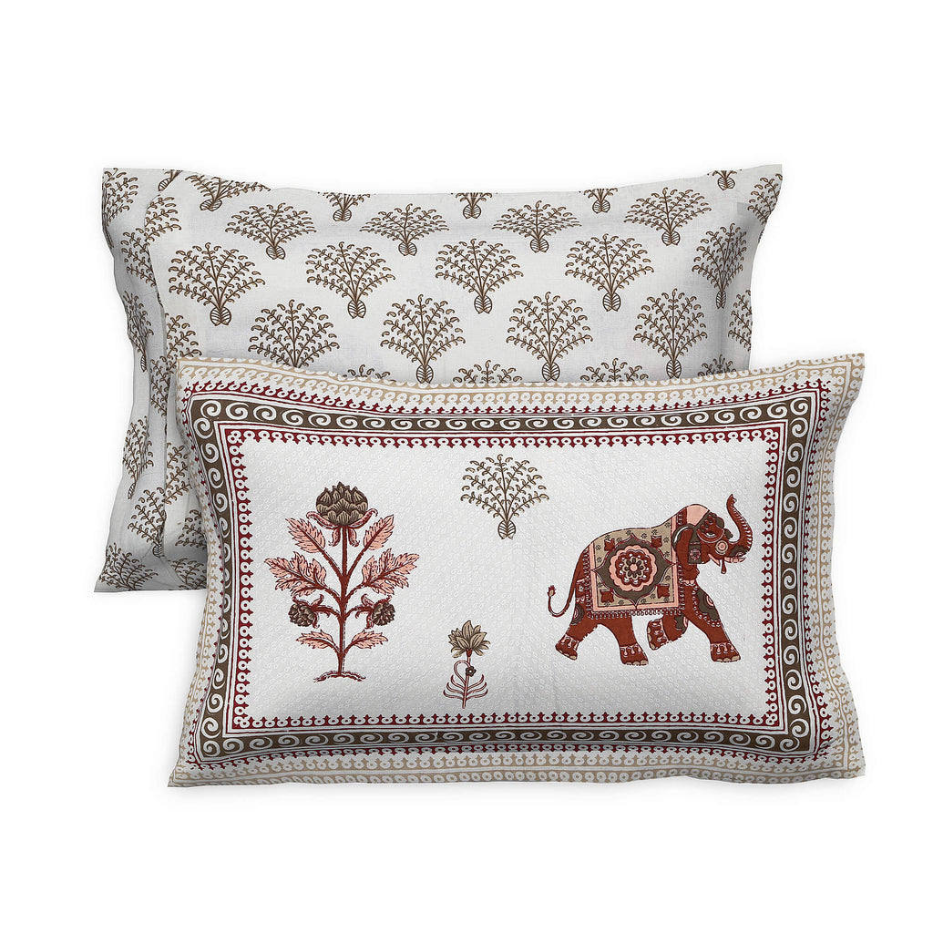 95x108 Viscose Hungama Collection Double Bedsheet with Palm & Floral Design and Pillow Covers