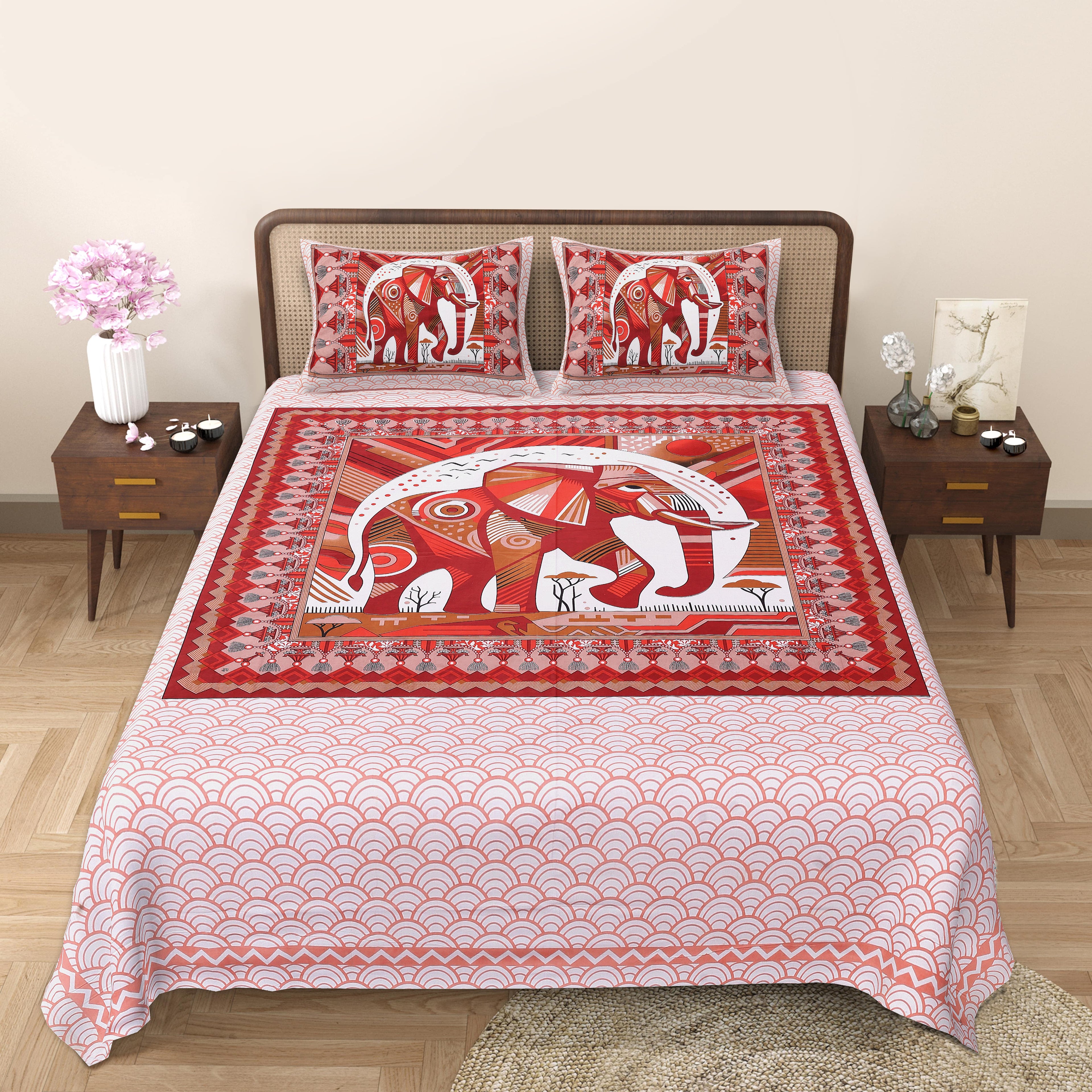 Make a Bold Statement with Rang Mahal Viscose Double Bedsheet – 90x108 Inches with 2 Pillow Covers
