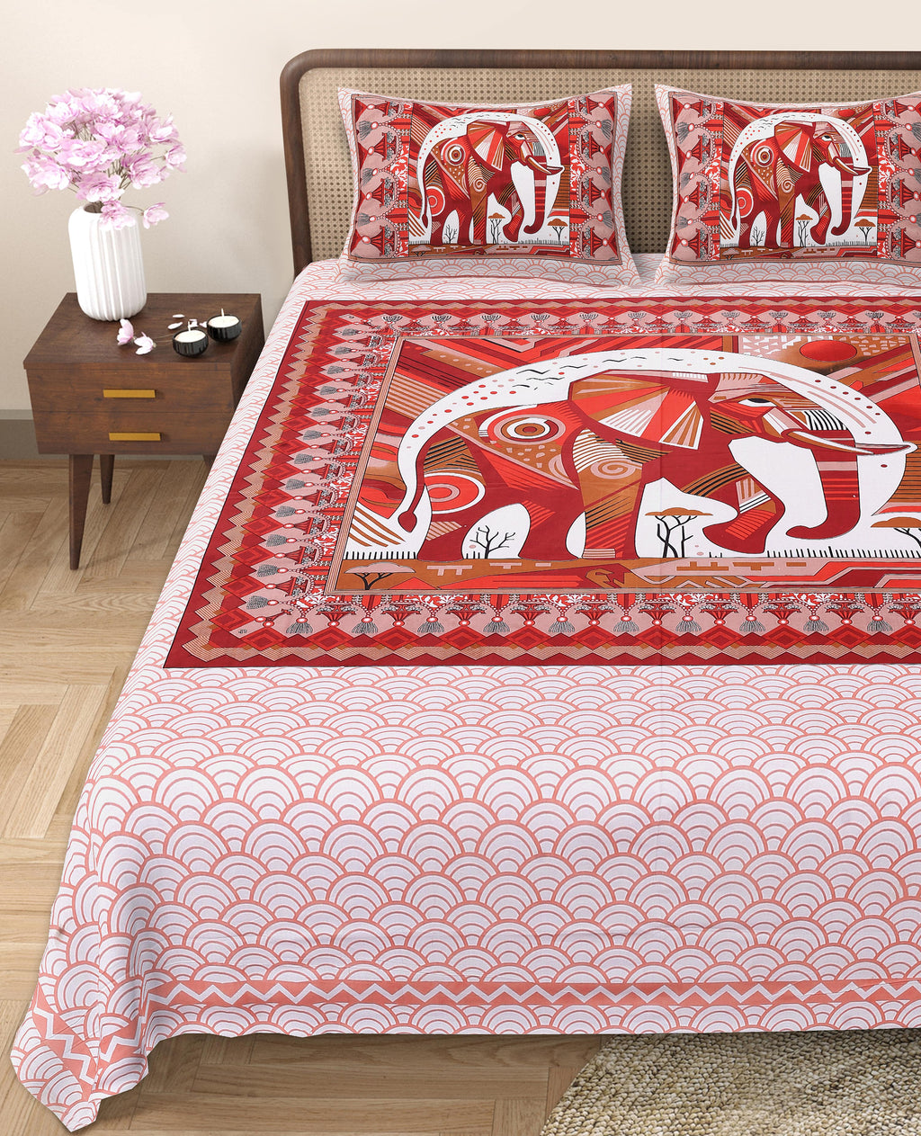 Make a Bold Statement with Rang Mahal Viscose Double Bedsheet – 90x108 Inches with 2 Pillow Covers