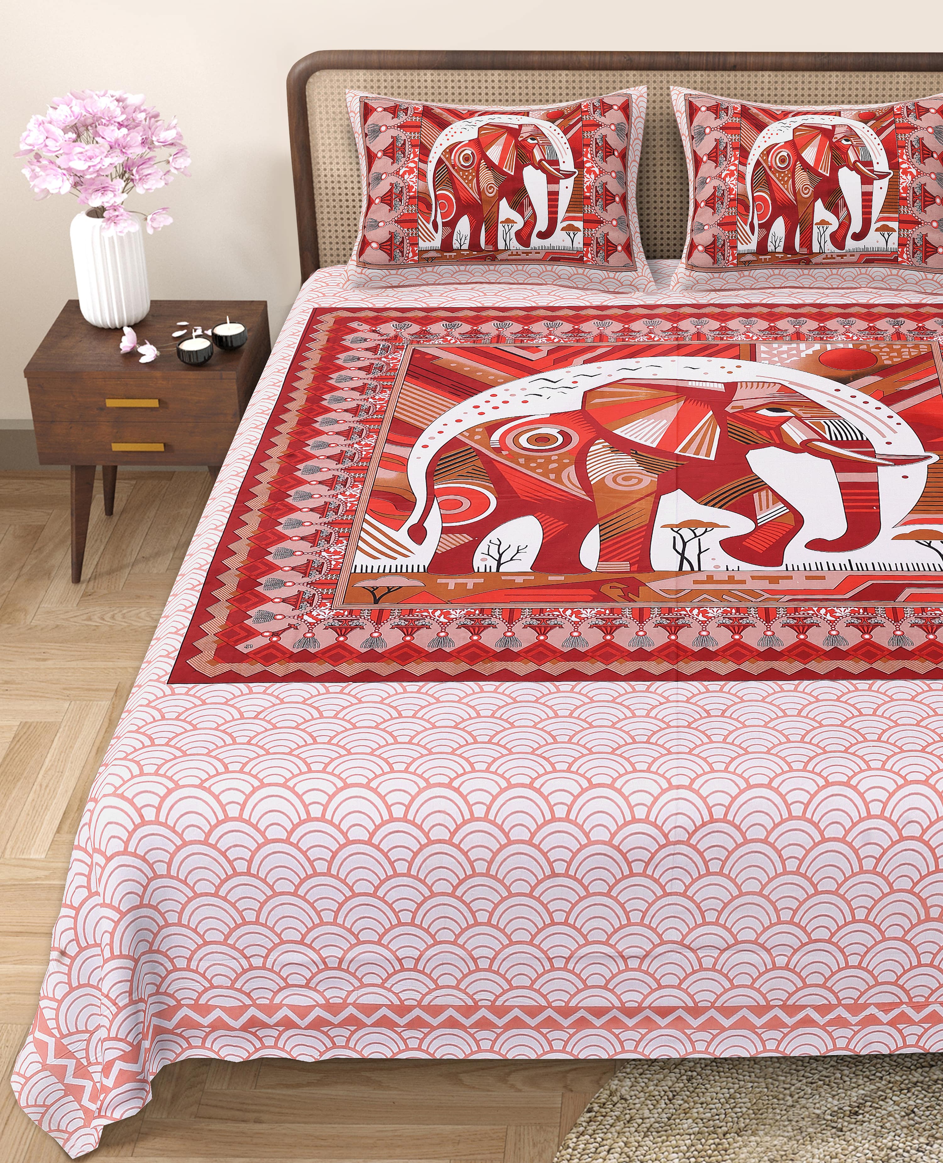 Make a Bold Statement with Rang Mahal Viscose Double Bedsheet – 90x108 Inches with 2 Pillow Covers