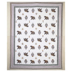 95x108 Viscose Hungama Collection Double Bedsheet with Elephant & Floral Motifs and Pillow Covers