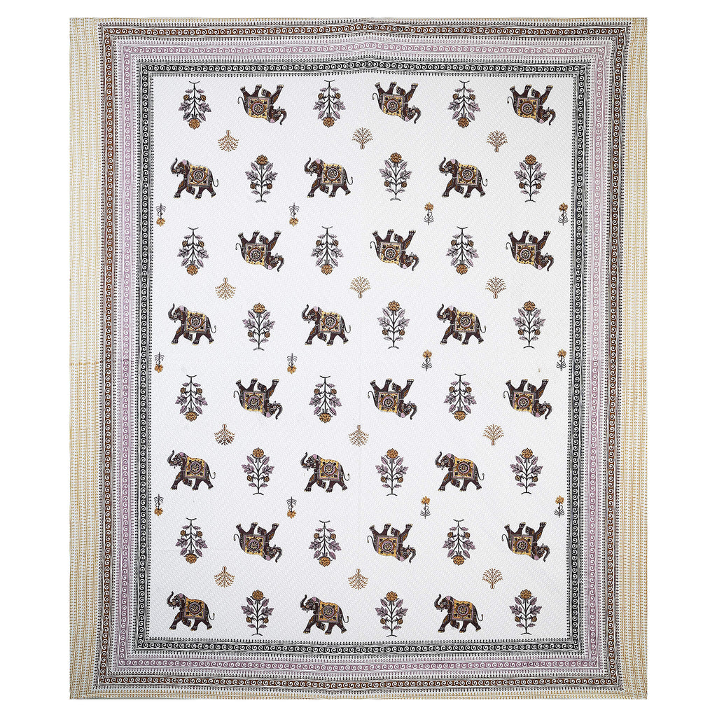95x108 Viscose Hungama Collection Double Bedsheet with Palm & Floral Design and Pillow Covers