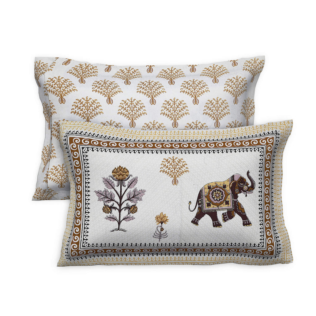 95x108 Viscose Hungama Collection Double Bedsheet with Palm & Floral Design and Pillow Covers