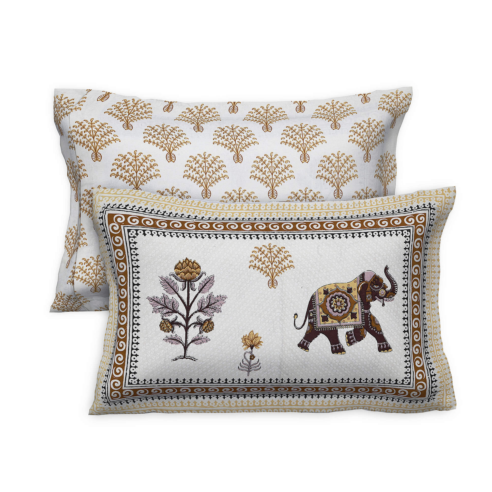 95x108 Viscose Hungama Collection Double Bedsheet with Palm & Floral Design and Pillow Covers