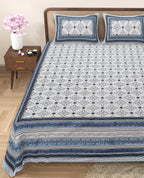 Rangmahal Collection 90x108 Viscose Double Bedsheet with Intricate Motifs & Matching Pillow Covers