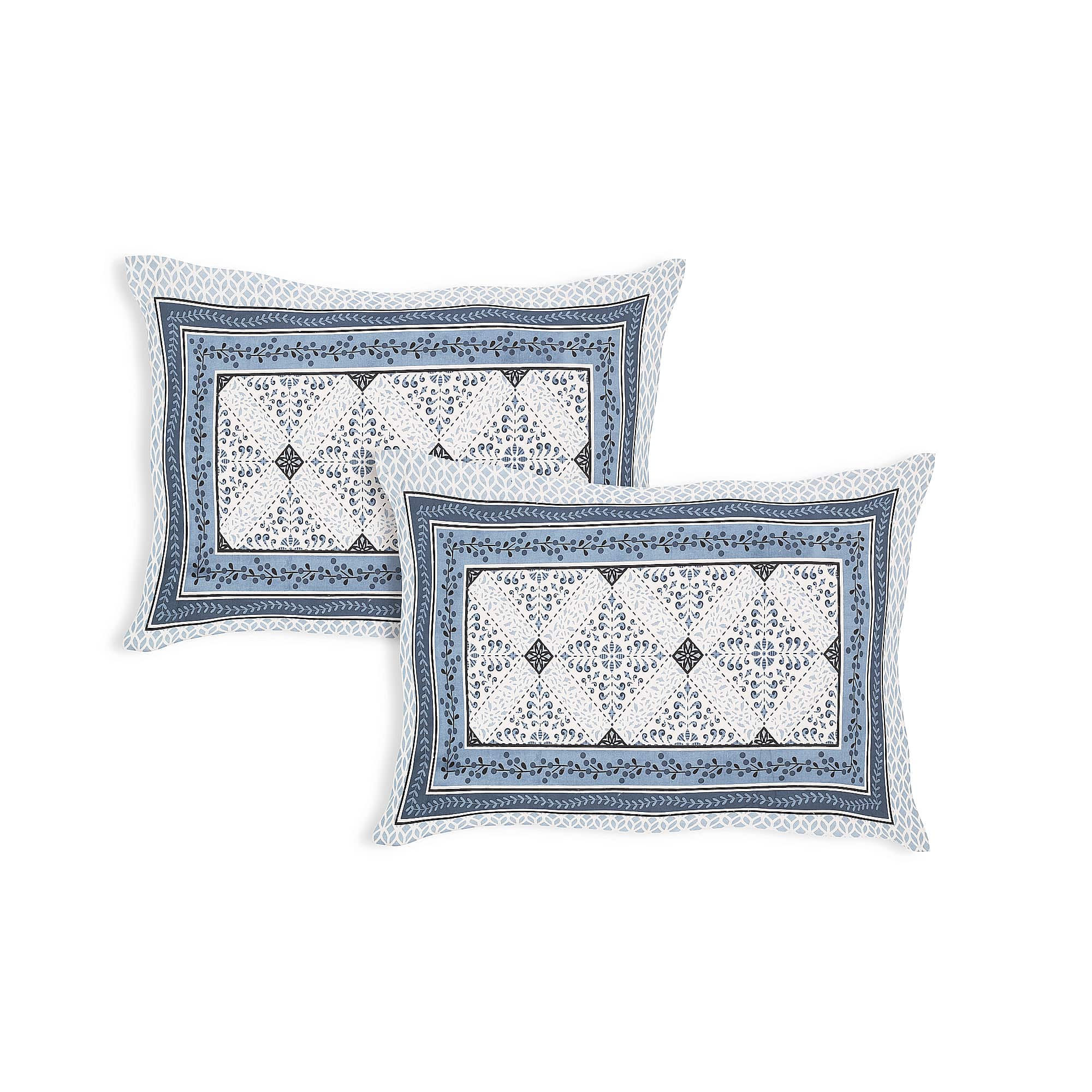 Rangmahal Collection 90x108 Viscose Double Bedsheet with Intricate Motifs & Matching Pillow Covers