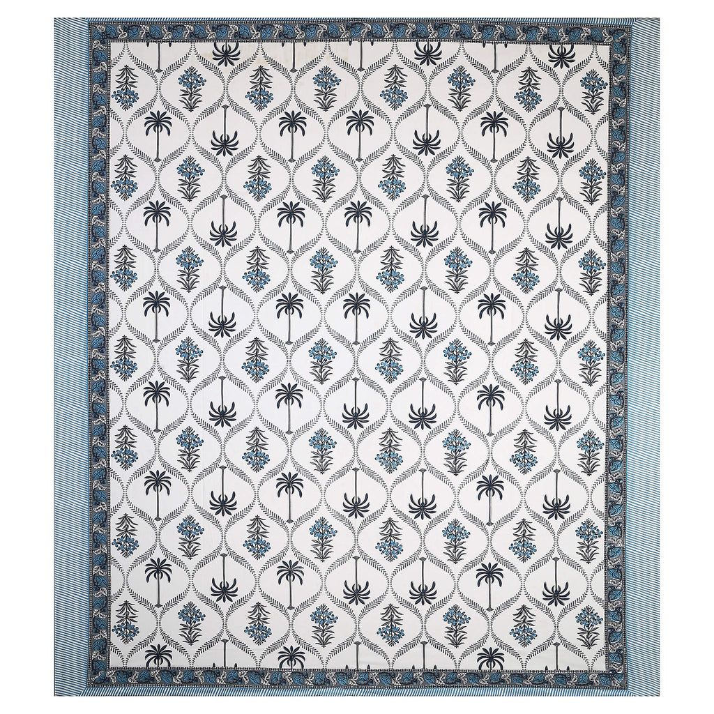 95x108 Viscose Hungama Collection Double Bedsheet with Palm & Floral Design and Pillow Covers