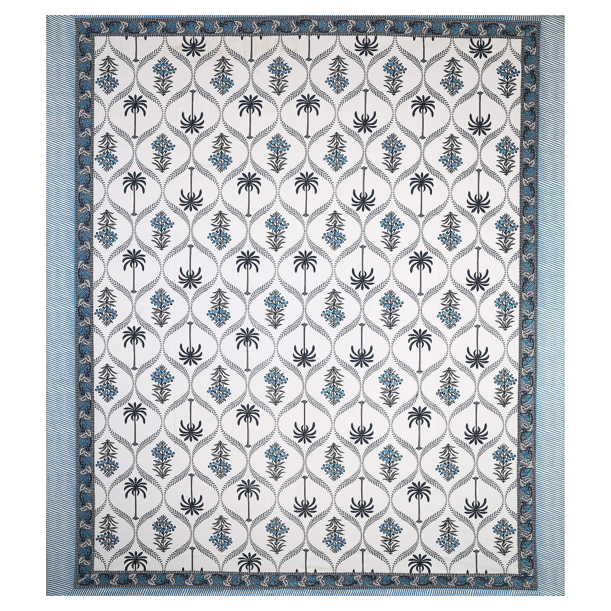95x108 Viscose Hungama Collection Double Bedsheet with Palm & Floral Design and Pillow Covers