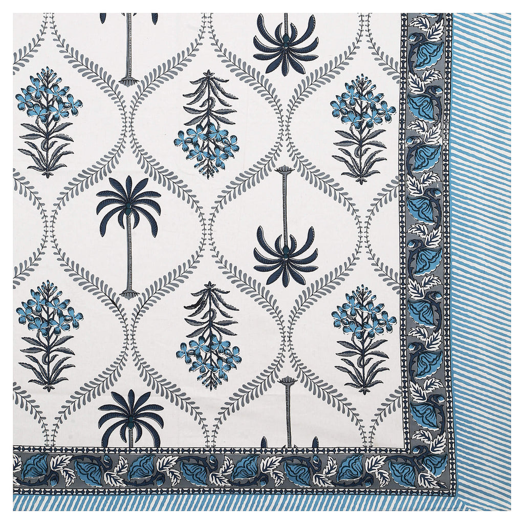 95x108 Viscose Hungama Collection Double Bedsheet with Palm & Floral Design and Pillow Covers