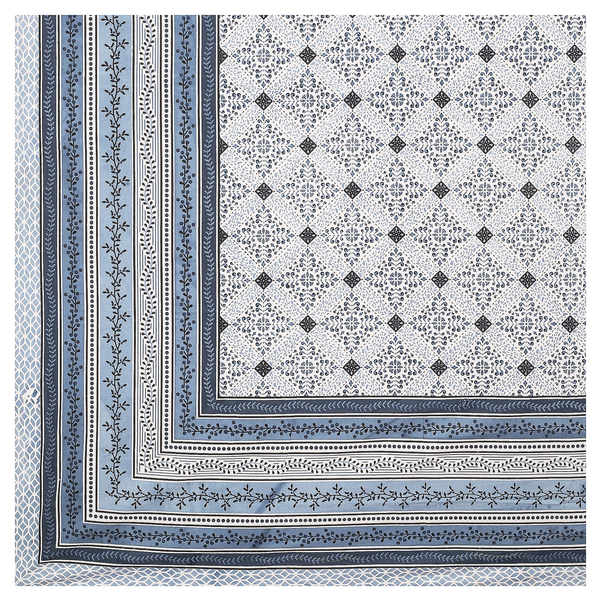Rangmahal Collection 90x108 Viscose Double Bedsheet with Intricate Motifs & Matching Pillow Covers