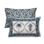 95x108 Viscose Hungama Collection Double Bedsheet with Palm & Floral Design and Pillow Covers