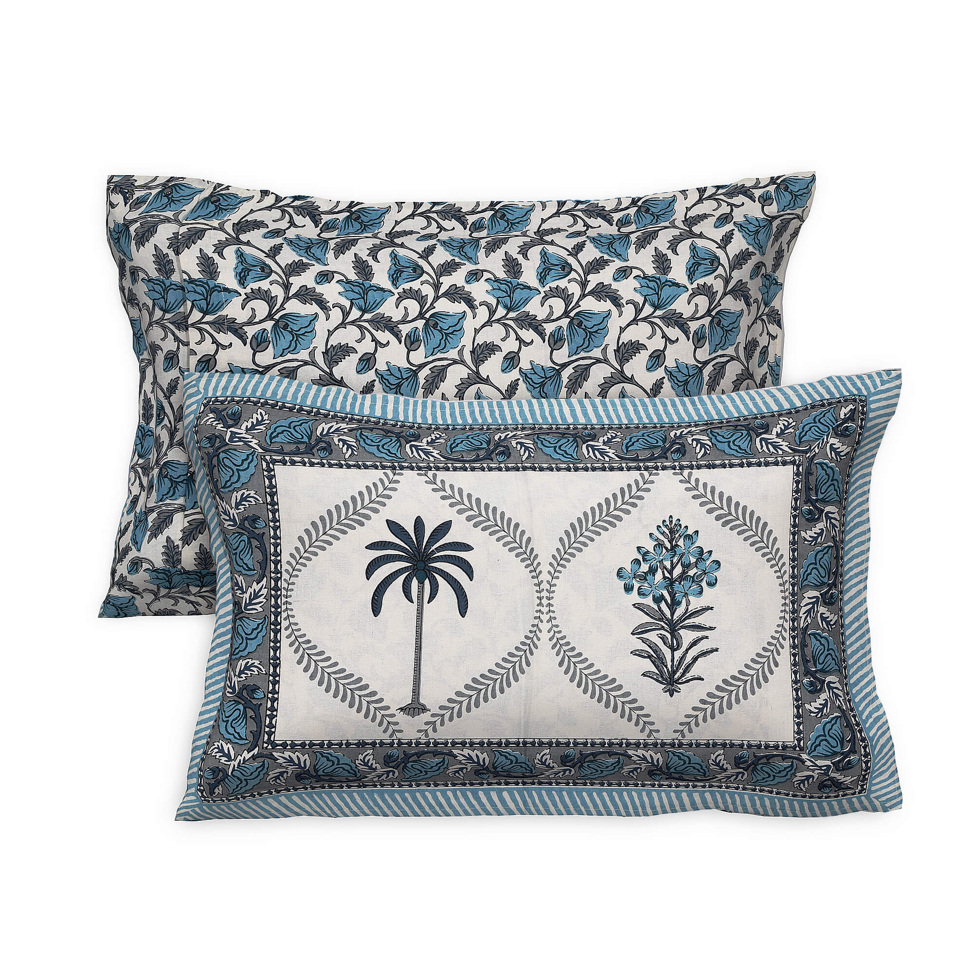 95x108 Viscose Hungama Collection Double Bedsheet with Palm & Floral Design and Pillow Covers