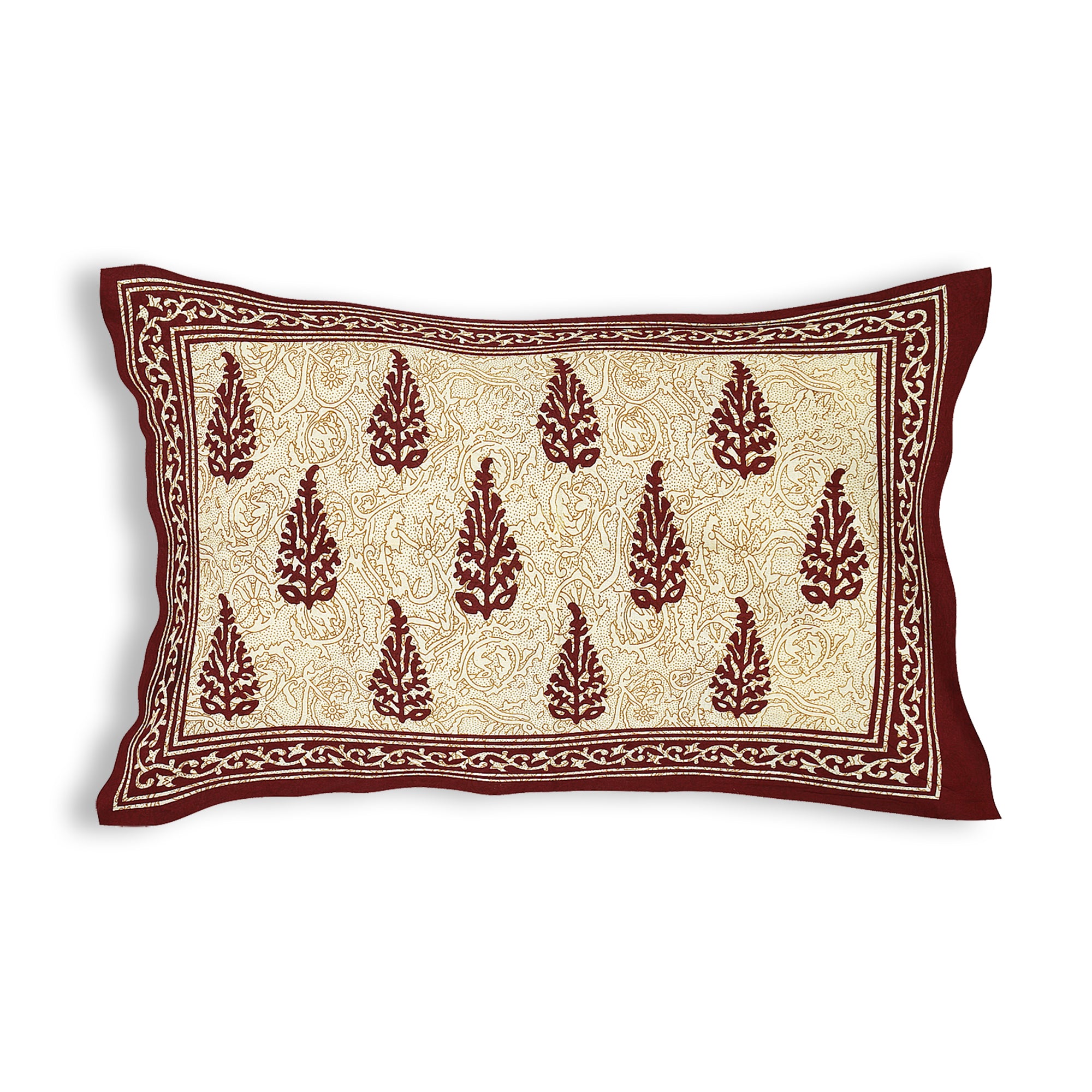 59" Eco Handblock Print 100% Cotton Single Bedsheet with 1 Pillow Cover (60x90)
