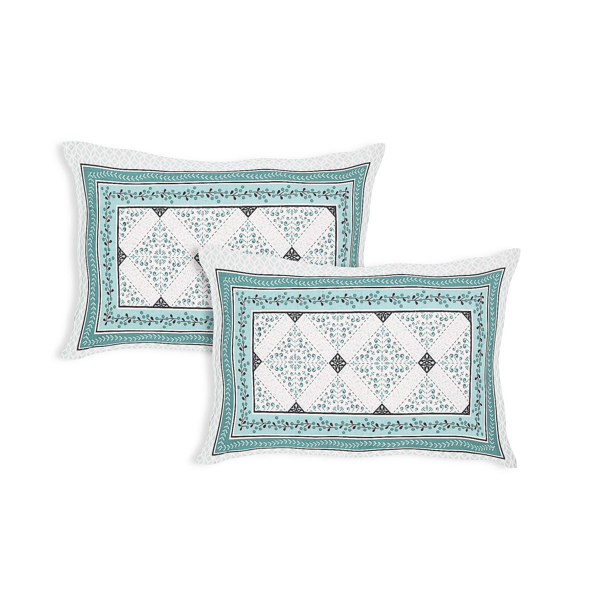 Rangmahal Collection 90x108 Viscose Double Bedsheet with Intricate Motifs & Matching Pillow Covers