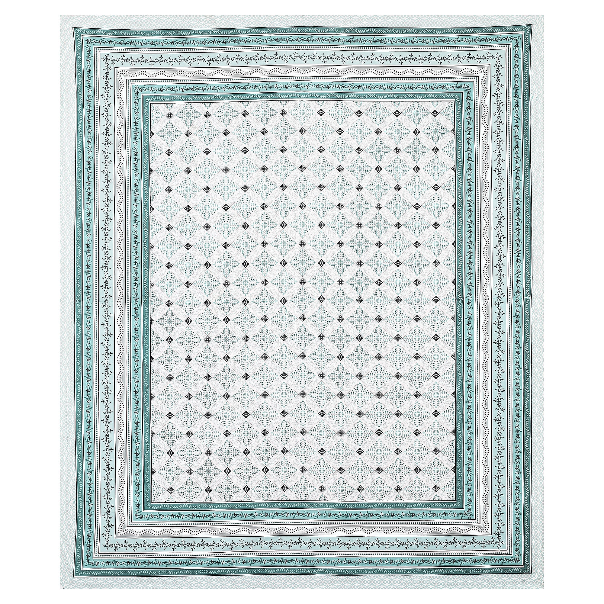 Rangmahal Collection 90x108 Viscose Double Bedsheet with Intricate Motifs & Matching Pillow Covers