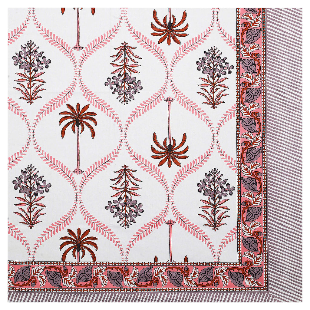 95x108 Viscose Hungama Collection Double Bedsheet with Palm & Floral Design and Pillow Covers
