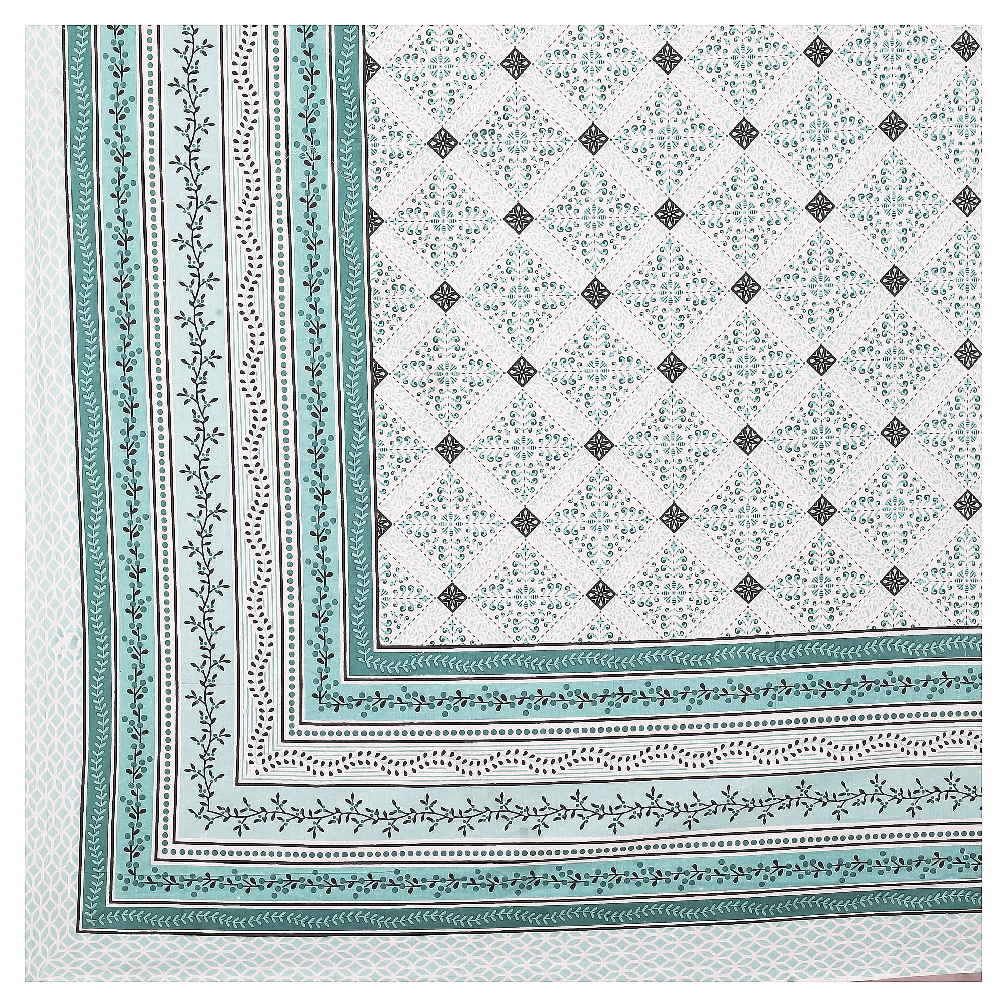 Rangmahal Collection 90x108 Viscose Double Bedsheet with Intricate Motifs & Matching Pillow Covers