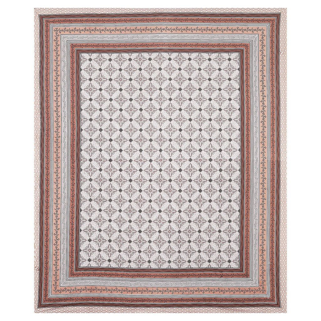 Rangmahal Collection 90x108 Viscose Double Bedsheet with Intricate Motifs & Matching Pillow Covers