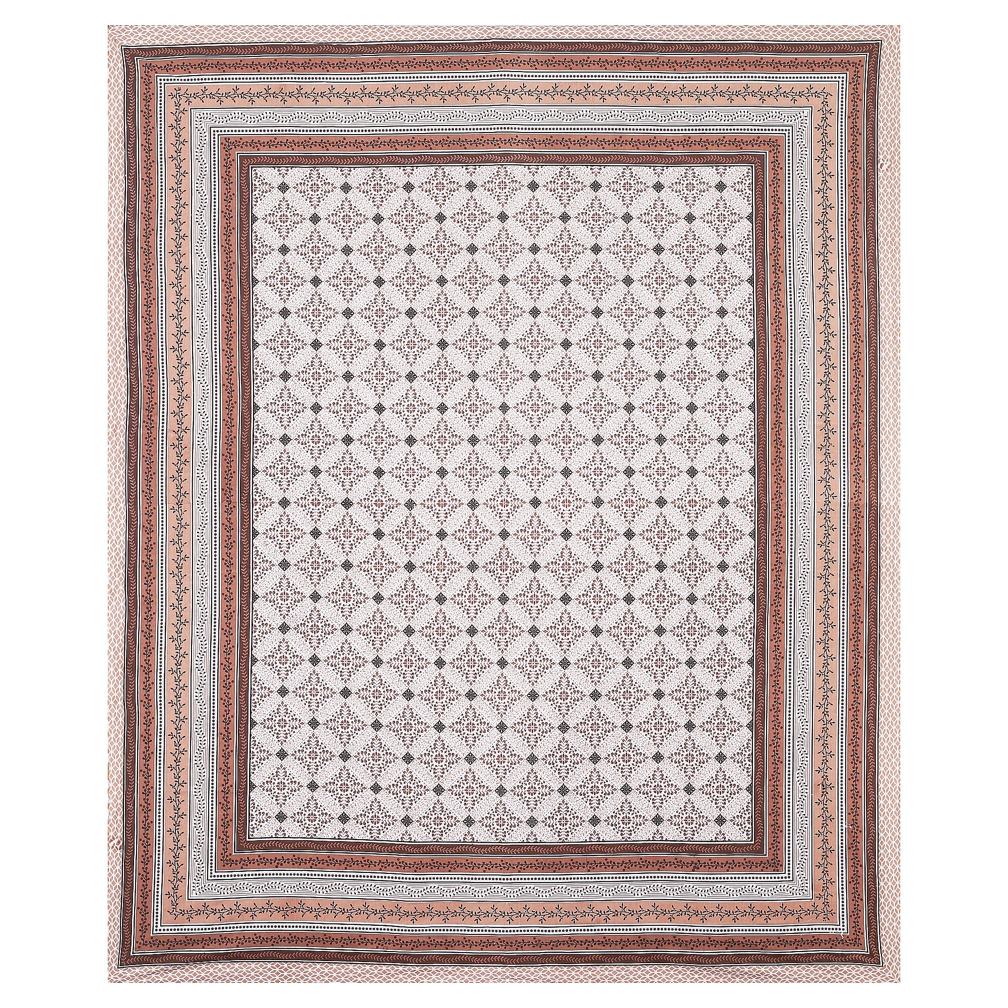 Rangmahal Collection 90x108 Viscose Double Bedsheet with Intricate Motifs & Matching Pillow Covers