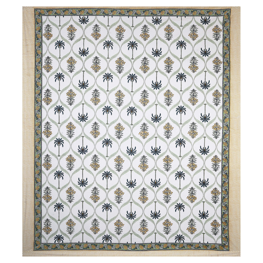95x108 Viscose Hungama Collection Double Bedsheet with Palm & Floral Design and Pillow Covers