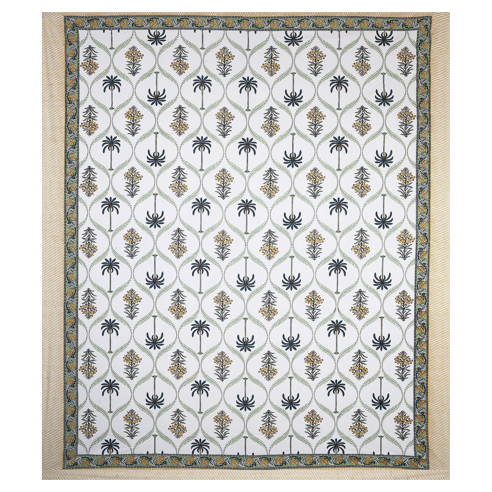 95x108 Viscose Hungama Collection Double Bedsheet with Palm & Floral Design and Pillow Covers