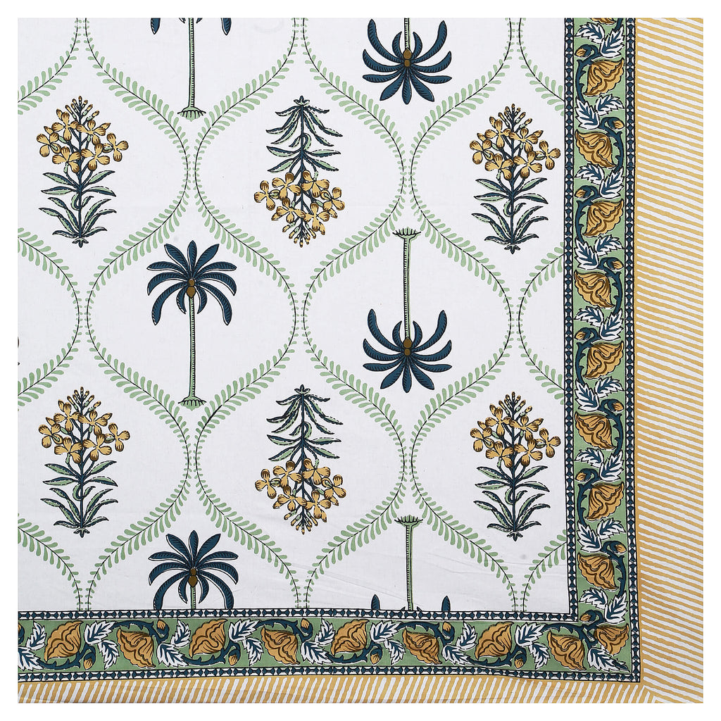 95x108 Viscose Hungama Collection Double Bedsheet with Palm & Floral Design and Pillow Covers