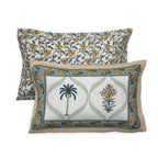 95x108 Viscose Hungama Collection Double Bedsheet with Palm & Floral Design and Pillow Covers