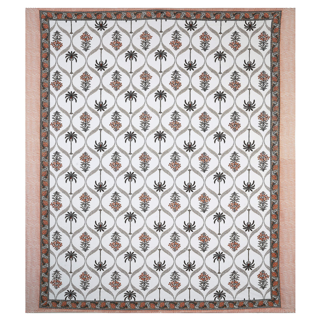 95x108 Viscose Hungama Collection Double Bedsheet with Palm & Floral Design and Pillow Covers