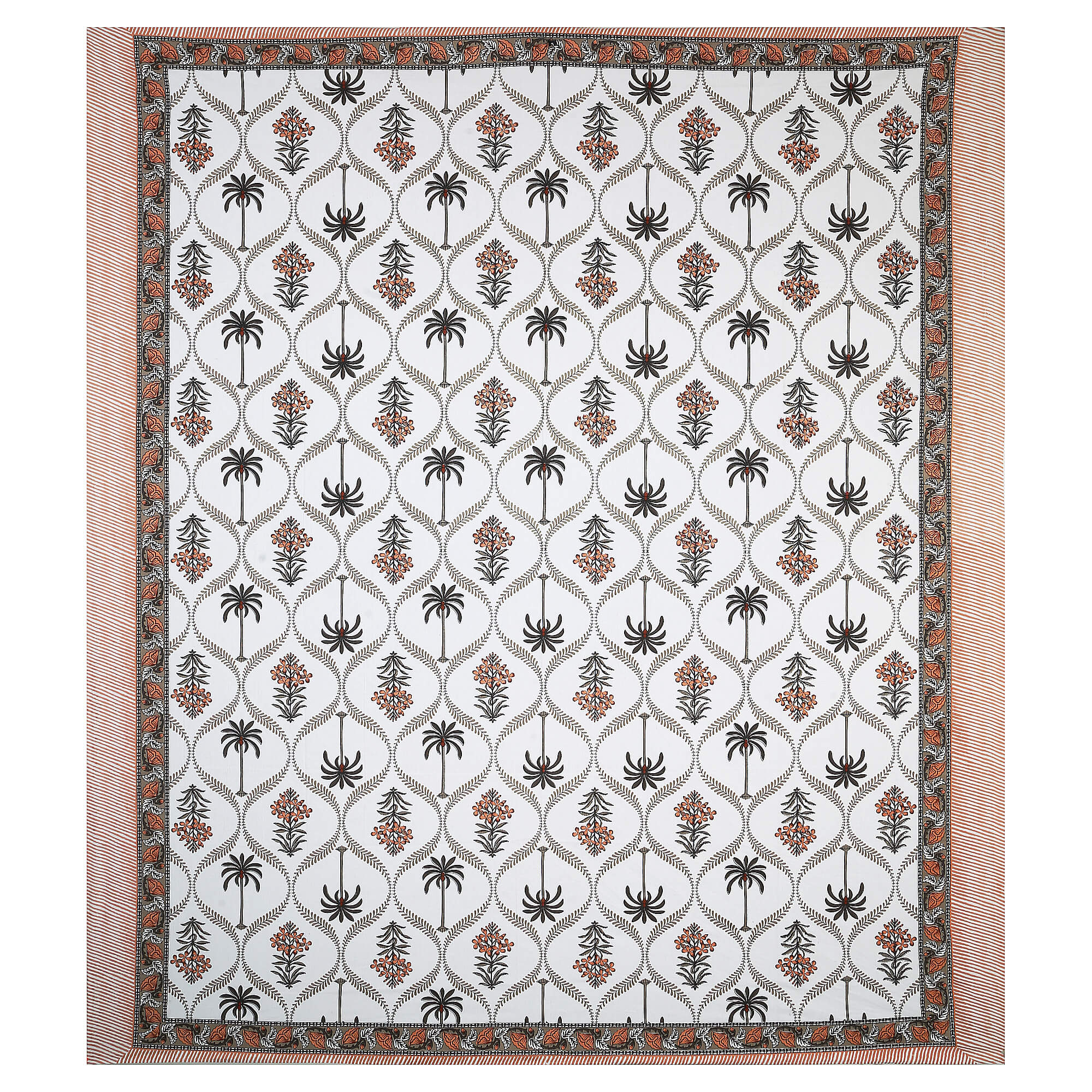 95x108 Viscose Hungama Collection Double Bedsheet with Palm & Floral Design and Pillow Covers