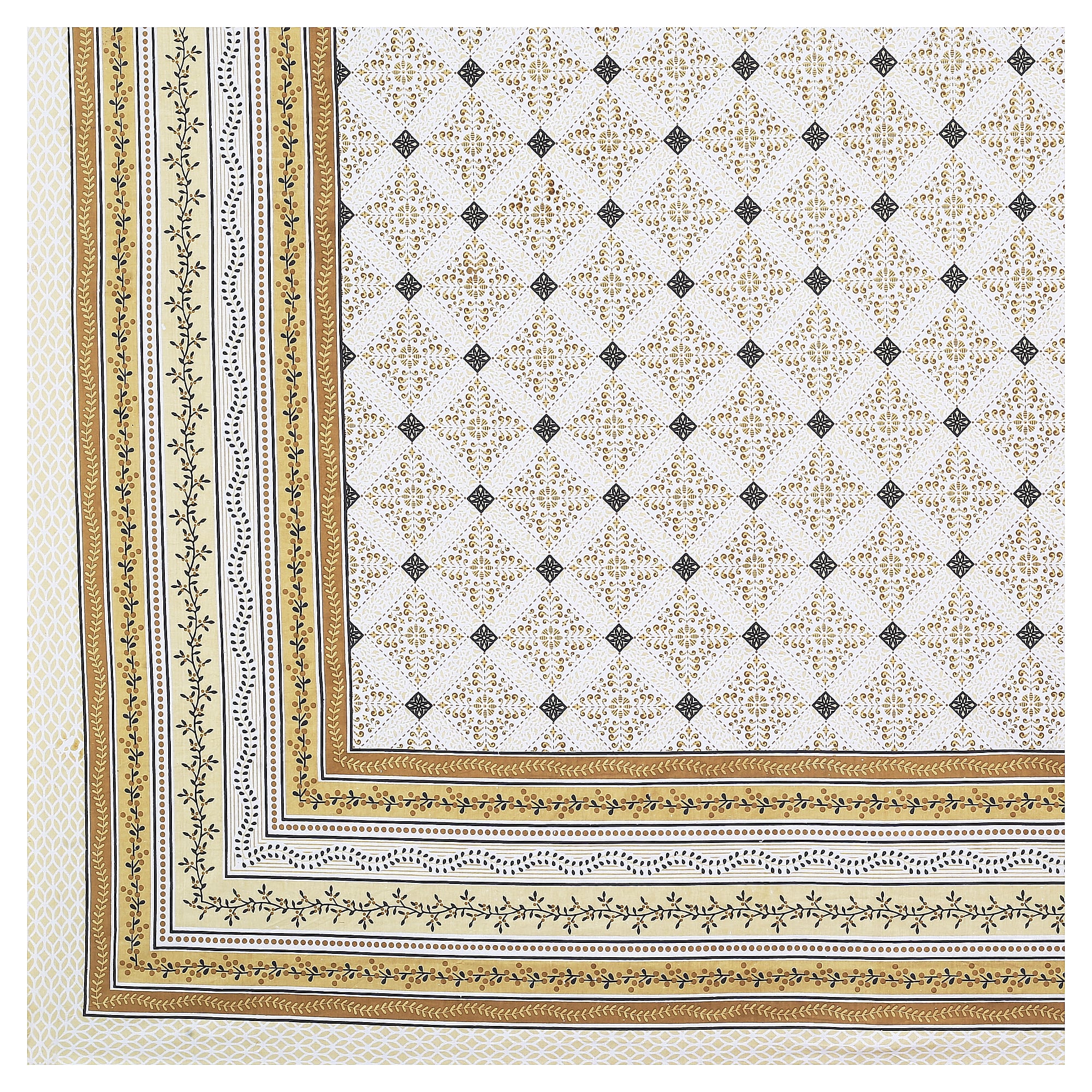 Rangmahal Collection 90x108 Viscose Double Bedsheet with Intricate Motifs & Matching Pillow Covers