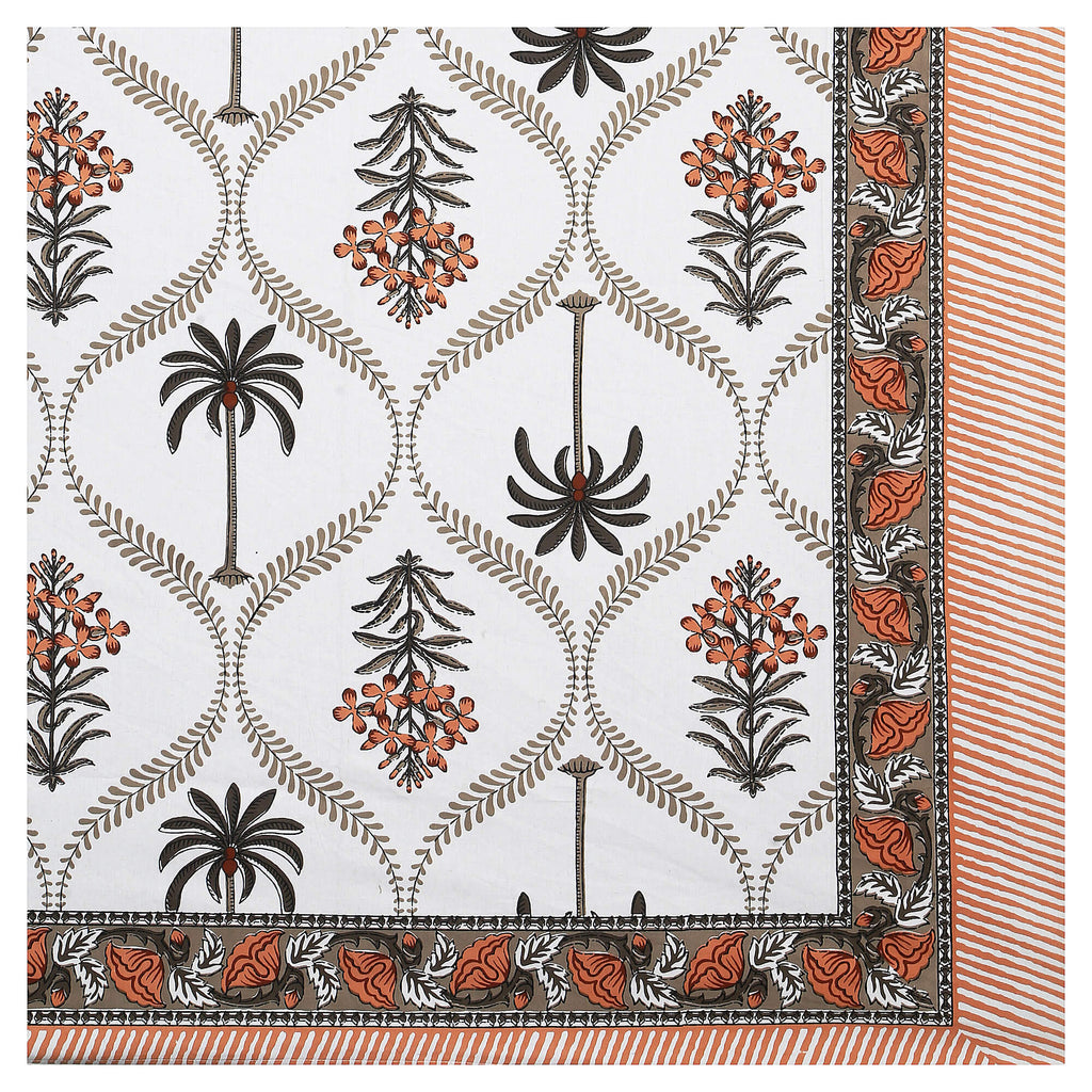 95x108 Viscose Hungama Collection Double Bedsheet with Palm & Floral Design and Pillow Covers