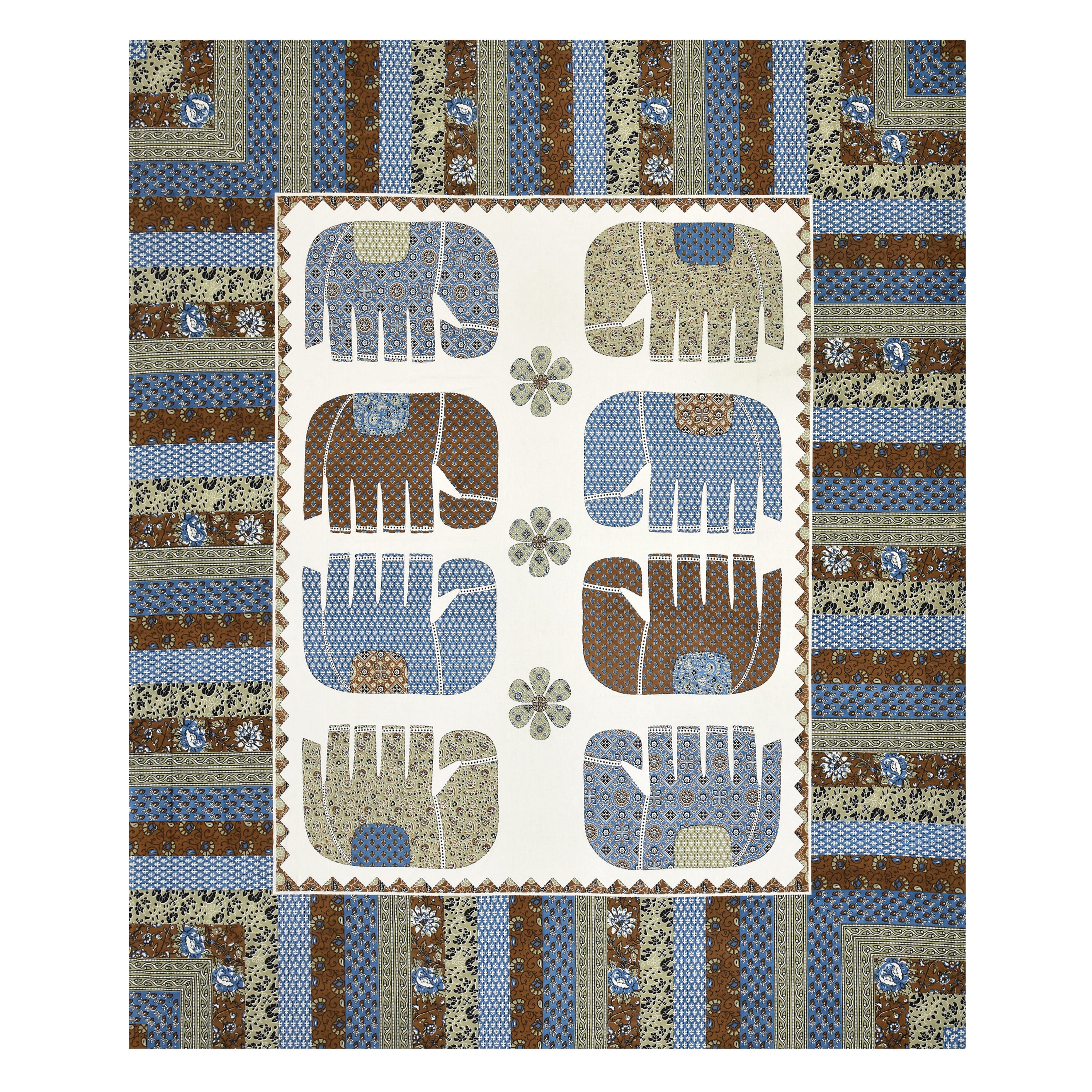 Viscose Gangour Collection 95x108 Double Bedsheet with Elephant Heritage Design