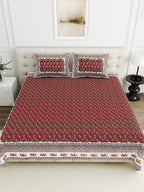 Viscose Bindaas Collection 95x108 Double Bedsheet with Classic Buti Patterns & Pillow Covers